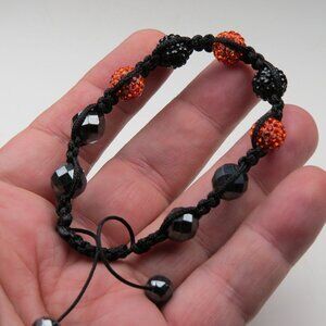 $300 Pink 10mm Crystal Beads Hematite Bracelet Hand Made 7 to 9" adjustable